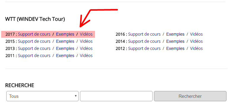 Le support de cours et les exemples du WINDEV Tech Tour 2017 sont disponibles dans les ressources pratiques