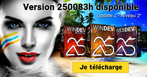 Nouvelle version "Update 2" de WINDEV, WEBDEV et WINDEV MOBILE 25 (250083h)
