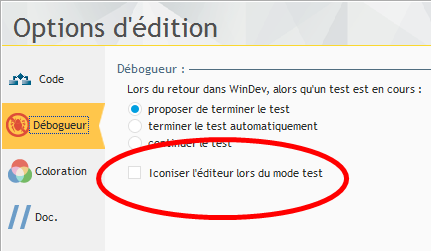 Iconiser ou conserver à l'écran l'éditeur de pages de WEBDEV lors du test d'un site, comme pour le test d'une application WINDEV...