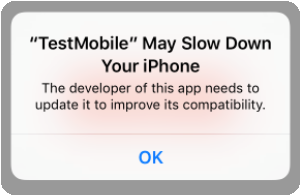 Test d'une application iOS avec le simulateur de Xcode 8.2 et message "improve compatibility"...