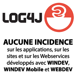 La vulnérabilité "Log4j (CVE-2021-44228)" n'a aucune incidence sur les applications WINDEV ou les sites et webservices WEBDEV...