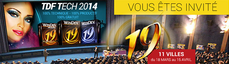 TDF TECH 2014 des versions 19  de WINDEV, WEBDEV et WINDEV MOBILE 