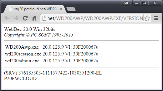 Comment interroger à distance le serveur d'application de WEBDEV afin d'obtenir sa version ?